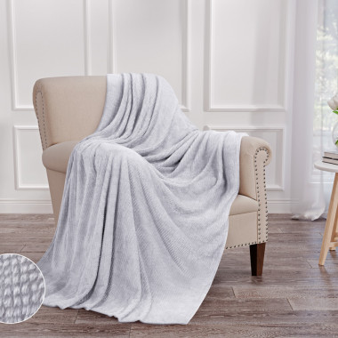 ПЛЕД(ПОКРЫВАЛО) WELLSOFT luxe-Шахматка серый