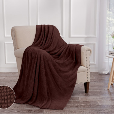 ПЛЕД(ПОКРЫВАЛО) WELLSOFT luxe-Шахматка шоколад