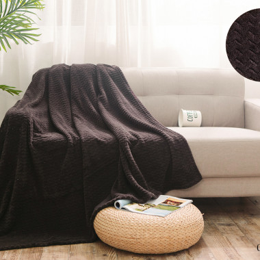ПЛЕД(ПОКРЫВАЛО) WELLSOFT luxe-Елочка, Black